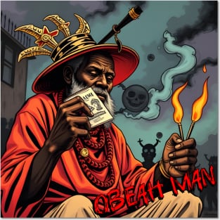 OBEAH MAN – FULL COLOUR – FETERS AND LIMERS – CARIBBEAN FOLKLORE EVENT DJ GEAR Posters and Art
